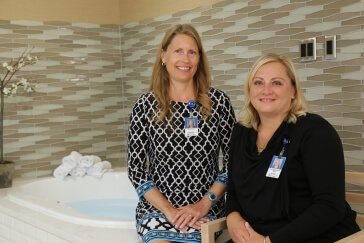 Dr. Lisa Revoir, OB/GYN, and Lori Swanson, Birthing Center Nurse Manager